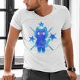 Yk2 Grunge Earthy Blue Cat With Stars Tomboy 90s Nostalgia Men's V-Neck T-Shirt Yk2 Grunge Earthy Blue Cat With Stars Tomboy 90s Nostalgia Men's V-Neck T-Shirt