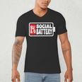 1 Social Battery Sarcastic Introverted Men Women Men's V-Neck T-Shirt