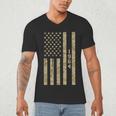 1964 Year Nostalgia Desert Camo Distressed American Flag Men's V-Neck T-Shirt
