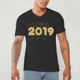 2019 Gold Confetti GraduationShirt High School College Men's V-Neck T-Shirt