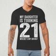 21st Birthday Dad Mom 21 Year Old Daughter Family Squad Men's V-Neck T-Shirt