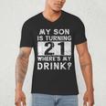 21st Birthday Dad Mom 21 Year Old Son Matching Family Men's V-Neck T-Shirt
