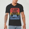2nd Grade Level Complete Graduation Student Video Gamer Men's V-Neck T-Shirt