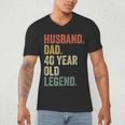 40th Birthday For Men Vintage Dad 1980 Men's V-Neck T-Shirt
