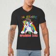5th Grade Graduate Class 2021 Dabbing Unicorn Graduation Men's V-Neck T-Shirt