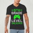 5th Grade Level Unlocked Back To School Gamer Graduation Men's V-Neck T-Shirt