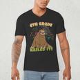 6th Grade Graduation Sloth Nailed It Class Of 2025 Men's V-Neck T-Shirt