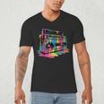 80s 90s Hip Hop Nostalgia Retro Boombox Music Lovers Men's V-Neck T-Shirt