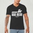Aba Bear For Jewish Dad With Four Kids On Father's Day Men's V-Neck T-Shirt