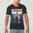 American Bulldog Jowls Burger Bully Dog Mom Dog Dad Men's V-Neck T-Shirt