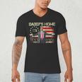 American Flag Trump 2024 Daddy's Home We The People Men's V-Neck T-Shirt