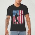American Flag Vintage Baseball Flag Dad Mom Tee T-Shirt Men's V-Neck T-Shirt