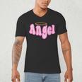 Angel Y2k Aesthetic 2000s Millennial Nostalgia Retro Pink Men's V-Neck T-Shirt Angel Y2k Aesthetic 2000s Millennial Nostalgia Retro Pink Men's V-Neck T-Shirt
