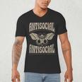 Antisocial Butterfly Quote Socially Selective Introvert Men's V-Neck T-Shirt Antisocial Butterfly Quote Socially Selective Introvert Men's V-Neck T-Shirt