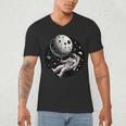 Astronaut Aesthetic Holding Moon Balloon Planets Introvert Men's V-Neck T-Shirt Astronaut Aesthetic Holding Moon Balloon Planets Introvert Men's V-Neck T-Shirt