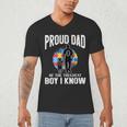 Autism Awareness For Proud Dad Support Autistic Kids Men's V-Neck T-Shirt