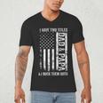 ON Back I Have Two Titles Dad Papa Fathers Day Grandpa Papa Men's V-Neck T-Shirt