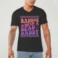 Baddie With A Dead Daddy Dead Dad Club Baddie On Back Men's V-Neck T-Shirt