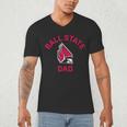 Ball State University Cardinals Arched Dad Men's V-Neck T-Shirt