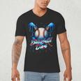 Baseball Drip Dad Father Day Birthday Group Matching Family Men's V-Neck T-Shirt