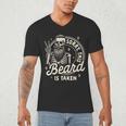 Bearded Dad Daddy Father’s Day Sorry This Beard Is Taken Men's V-Neck T-Shirt
