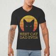 Best Cat Dad Ever Vintage Cat Daddy Fathers Day Men's V-Neck T-Shirt