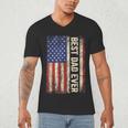 Best Dad Ever US American Flag For Father's Day Men Men's V-Neck T-Shirt