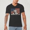 Best Dog Dad Ever American Flag American Bully Dad Men's V-Neck T-Shirt