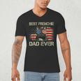 Best Frenchie Dad Ever Bulldog American Flag Men's V-Neck T-Shirt