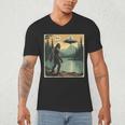 Bigfoot Sasquatch Alien Spaceship UFO Introvert Bruh Men's V-Neck T-Shirt Bigfoot Sasquatch Alien Spaceship UFO Introvert Bruh Men's V-Neck T-Shirt