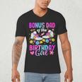 Bonus Dad Of The Birthday Girl Rolling Skate Bday Family Men's V-Neck T-Shirt