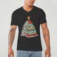 Book Christmas Tree For Librarians Book Lovers Men's V-Neck T-Shirt Book Christmas Tree For Librarians Book Lovers Men's V-Neck T-Shirt