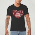 Book Heart Cute Read Book Reading Librarian Across America Men's V-Neck T-Shirt