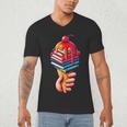 Books Reading Ice Cream Men's V-Neck T-Shirt Books Reading Ice Cream Men's V-Neck T-Shirt