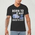 Born To Nap Forced To Exist Lazy Skeleton Couch Introverts Men's V-Neck T-Shirt