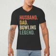 Bowler Husband Dad Bowling Legend Father's Day Men's V-Neck T-Shirt