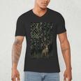 Camo Deer American Flag Graphic Hunting Men Dad Boys Men's V-Neck T-Shirt