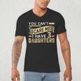 You Can't Scare Me I Have Three Daughters Retro Dad Men's V-Neck T-Shirt