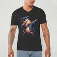 Capybara Graduation Dabbing Capy Wearing Graduate Gown Men's V-Neck T-Shirt