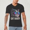 Cat Daddy Shirt Cat Sunglasses Cool Cat Dad Men Father Men's V-Neck T-Shirt