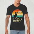 Cat Daddy Vintage Cat Lover Cat Dad Fathers Day Men's V-Neck T-Shirt Cat Daddy Vintage Cat Lover Cat Dad Fathers Day Men's V-Neck T-Shirt