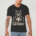 Cat Lover The CatFather Cat Dad Men's V-Neck T-Shirt