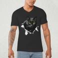 Cat Torn Cloth For Cat Lover Cat Dad Cat Mom Men's V-Neck T-Shirt