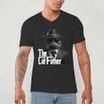 The Catfather Fathersday Best Birthday Cat Dad Men's V-Neck T-Shirt