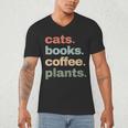 Cats Books Coffee Plants Gardening Mama Mom Mothers Men's V-Neck T-Shirt