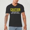 Caution Does Not Play Well With Others Introvert Men's V-Neck T-Shirt