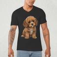 Cavapoo Breed Pet Lover Art Dog For Mom Dad Kids Men's V-Neck T-Shirt