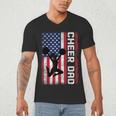 Cheer Dad American Flag Cheerleader Support Men's V-Neck T-Shirt