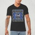Cheer Dad Daddy Bow Sport Cheerleader Cheerleading Blue Men's V-Neck T-Shirt