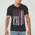 Cheer Dad Flag Pink Cheerleading Men's V-Neck T-Shirt